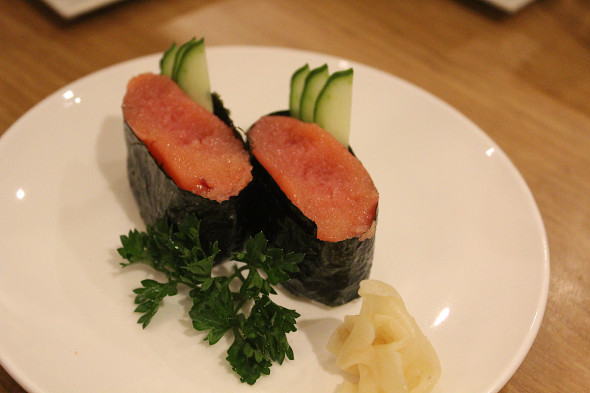 Karashimentaiko: ovas de bacalhau picantes (Foto Pedro Mello e Souza)