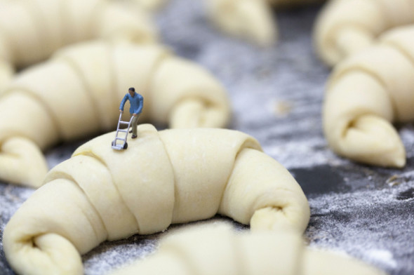 Lente macro e a arte da visão micro do croissant.