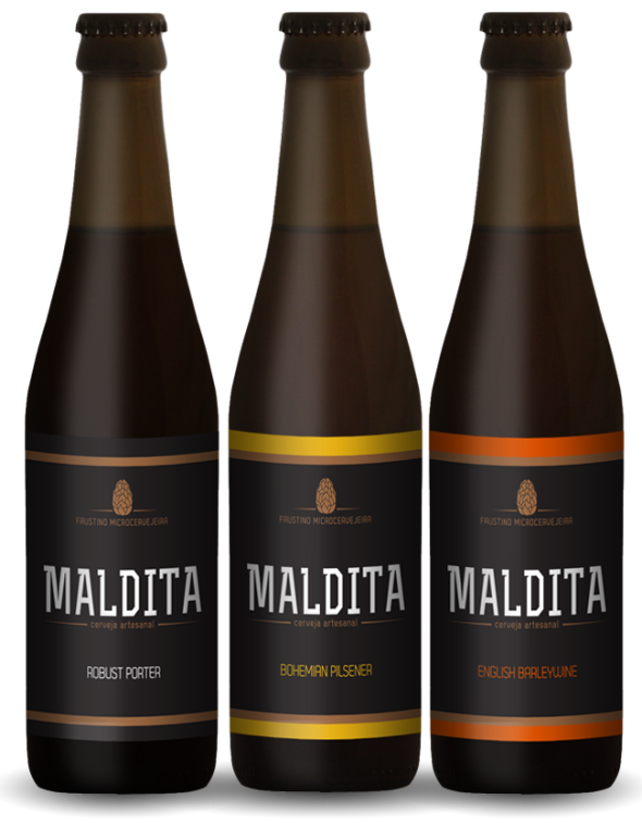T - Copos - Cervejas - PORT - Maldita O'Phelia Stout, Barley Wine Pilsen (Divulgação)